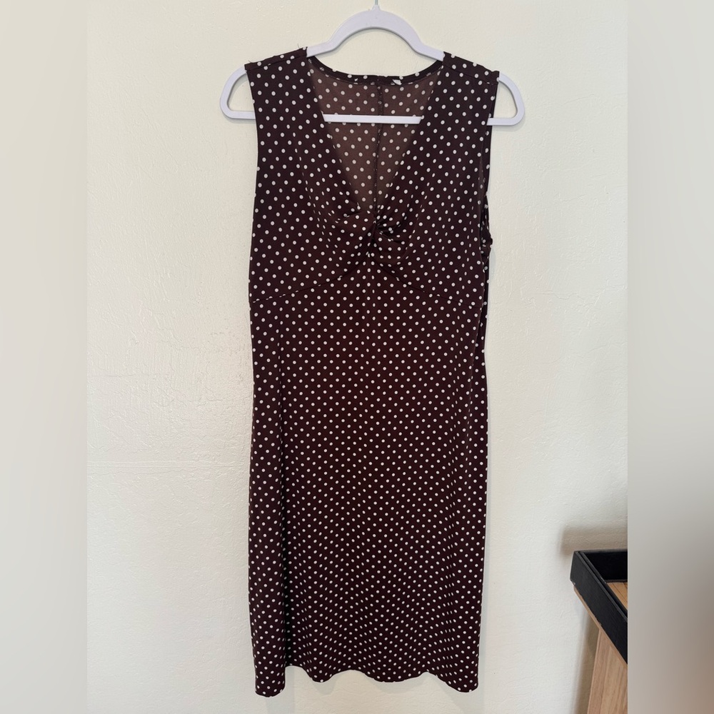 Vintage America Black and White Polka Dot Midi Dress
